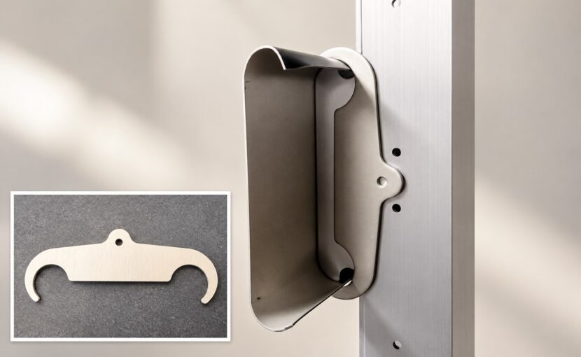 フレクサラムのストリンガーに取り付けたパネルキャッチャーと金具単体